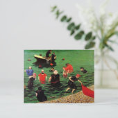 Carte Postale Felix Vallotton : Baignade à Etretat (Debout devant)