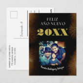 Carte Postale Feliz Año Nuevo Elegant Script de calligraphie Pho (Devant / Derrière)