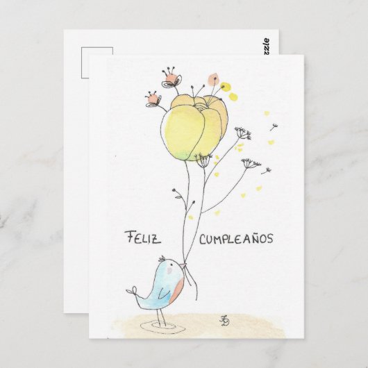 Carte Postale Feliz Cumpleaños (Devant / Derrière)