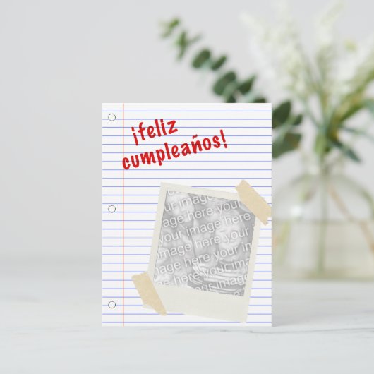 Carte Postale feliz cumpleanos (Debout devant)