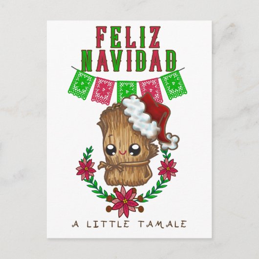 Carte Postale Feliz Navidad - Little Tamale Texte espagnol/angla (Devant)