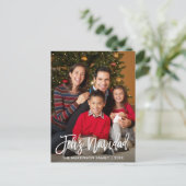 Carte Postale Feliz Navidad Modern Brascript Photo Famille (Debout devant)