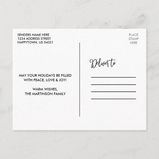 Carte Postale Feliz Navidad Modern Calligraphie Script Photo (Dos)