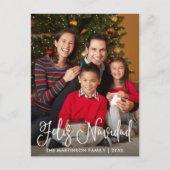 Carte Postale Feliz Navidad Modern Calligraphie Script Photo (Devant)