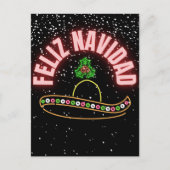 Carte postale Feliz Navidad Neon Sombrero (Devant)