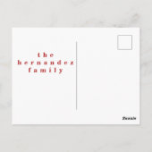 Carte Postale Feliz Navidad - Noël rouge personnalisé (Dos)