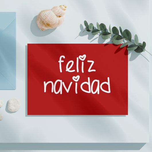Carte Postale Feliz Navidad - Noël rouge personnalisé