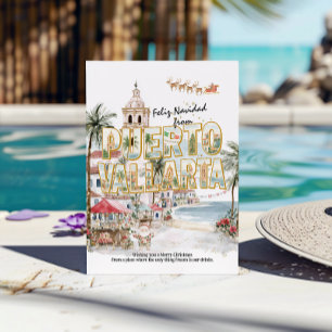 Carte Postale Feliz Navidad Noël tropical à Puerto Vallarta