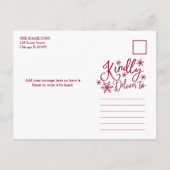 Carte Postale Feliz Navidad Snowflake Rustic 3 Photos Christmas (Dos)