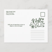 Carte Postale Feliz Navidad Snowflake Rustic 3 Photos de Christm (Dos)