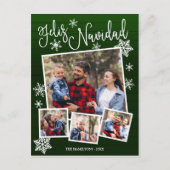 Carte Postale Feliz Navidad Snowflake Rustic 4 Photos Noël (Devant)