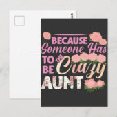 Carte Postale Fellation Fleur drôle et sarcastique Tante (Devant / Derrière)