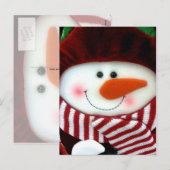 Carte postale Felt Snowman Holiday (Devant / Derrière)