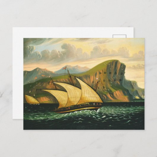Carte Postale Felucca de Gibraltar par Thomas Chambers (Devant / Derrière)