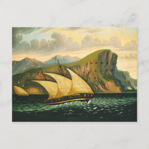 Carte Postale Felucca de Gibraltar par Thomas Chambers