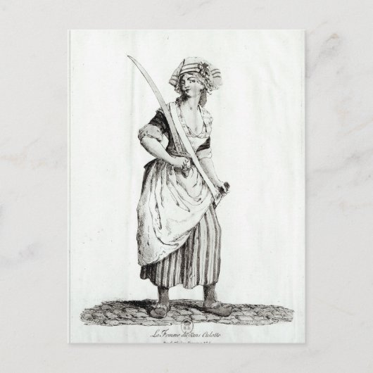 Carte Postale Female Sans-Culotte, 1792 (Devant)