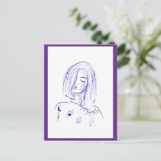Carte Postale Féminine Céleste de Rêve