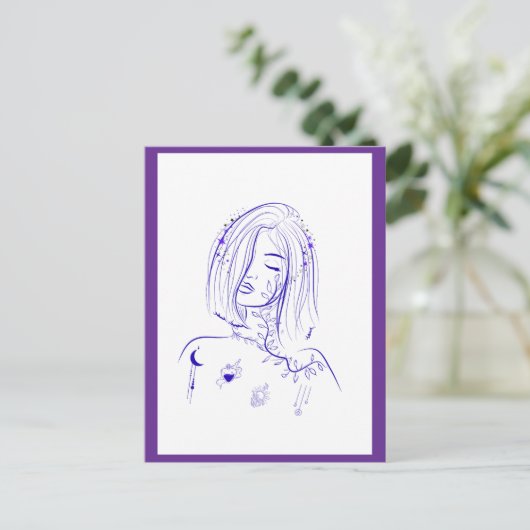 Carte Postale Féminine Céleste de Rêve  (Debout devant)