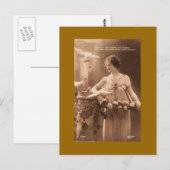 Carte postale féminine vintage (Devant / Derrière)