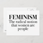 Carte Postale Féminisme (Devant / Derrière)