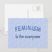 Carte Postale Féminisme pour tous bleu (Devant / Derrière)