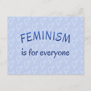 Carte Postale Féminisme pour tous bleu