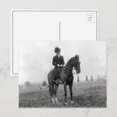 Carte Postale Femme à cheval, 1912 (Devant / Derrière)