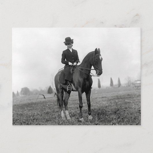 Carte Postale Femme à cheval, 1912 (Devant)