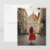 Carte Postale Femme à Florence Italie Voyage (Devant / Derrière)