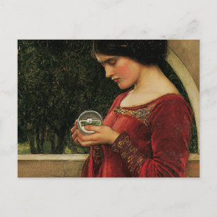 Carte Postale Femme à la boule de cristal, peinture de Waterhous