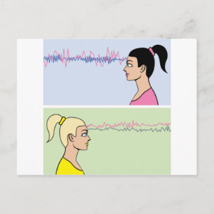 Carte Postale Femme à ondes cérébrales