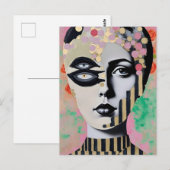 Carte Postale femme abstraite surréaliste (Devant / Derrière)