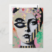 Carte Postale femme abstraite surréaliste (Devant / Derrière)
