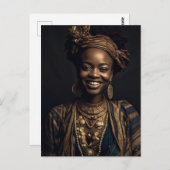 Carte Postale Femme africaine souriante (Devant / Derrière)