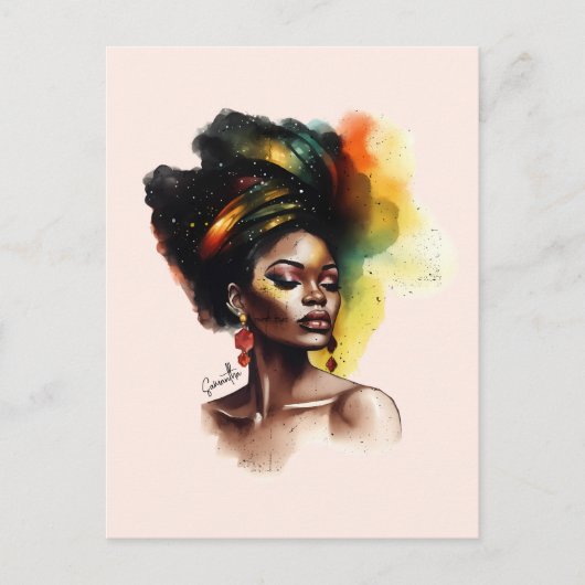 Carte Postale Femme Afro-Américaine Autonomisée (2) (Devant)