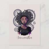 Carte Postale Femme Afro Magique (Devant)