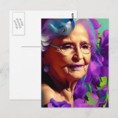 Carte postale femme âgée (Devant / Derrière)