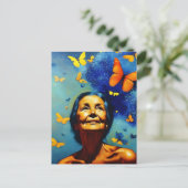 Carte Postale Femme âgée avec papillons (Debout devant)