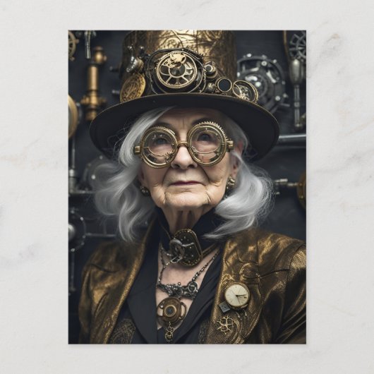 Carte Postale Femme âgée Steampunk (Devant)