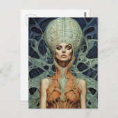Carte Postale Femme Alien modèle (Devant / Derrière)