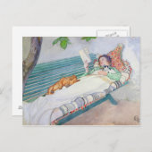 Carte Postale Femme allongée sur un banc, 1913 (Devant / Derrière)