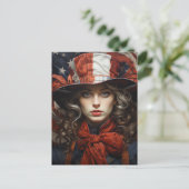 Carte Postale Femme américaine patriotique (Debout devant)
