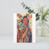 Carte Postale Femme amérindienne, Mucha (Debout devant)