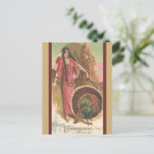 Carte Postale Femme amérindienne vintage Thanksgiving (Debout devant)