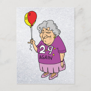 Carte Postale femme anniversaire 29 encore
