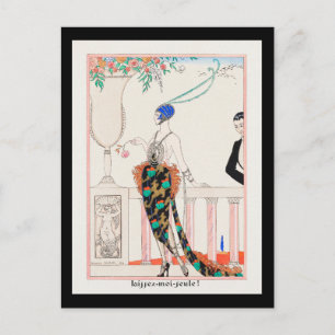 Carte Postale Femme Art déco illustration vintage george barbier