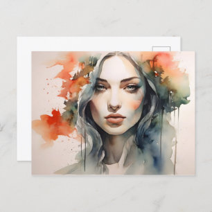 Carte Postale Femme art double exposition