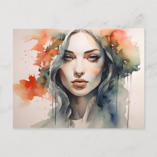 Carte Postale Femme art double exposition (Devant)