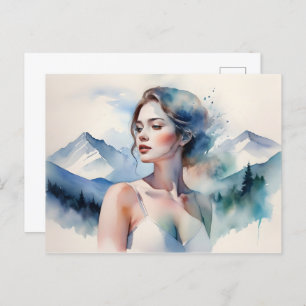 Carte Postale Femme art double exposition