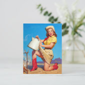 Carte Postale Femme au café en haut (Debout devant)